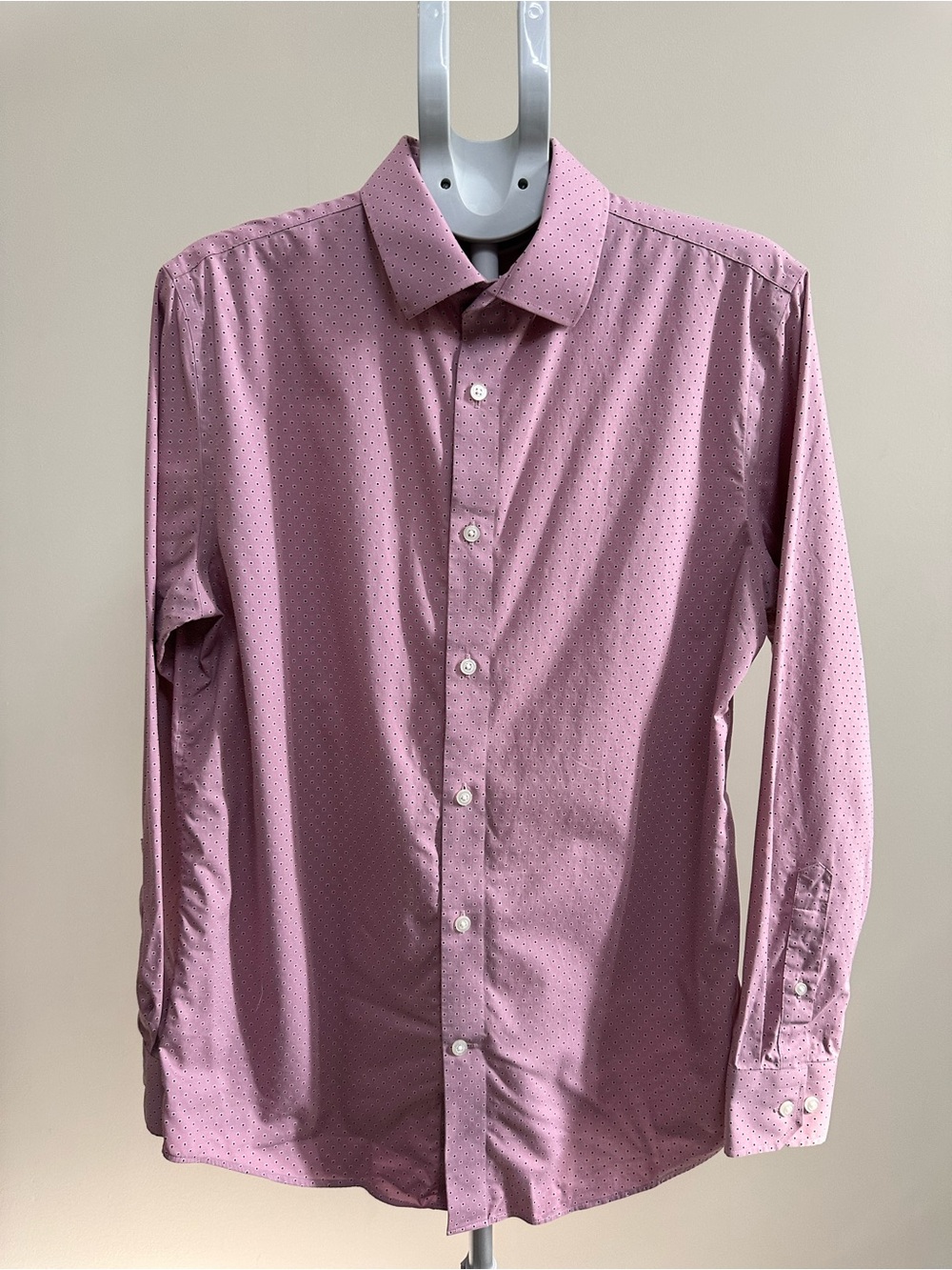 Banana Republic Mauve Dot Long-Sleeve Dress Shirt